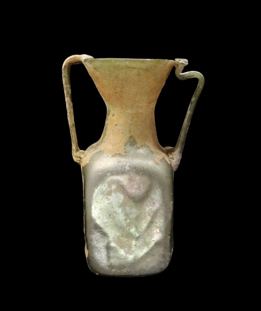 古羅馬 罗马玻璃器皿,浮雕装饰的壶,完好无损,带出口许可证 #1.0