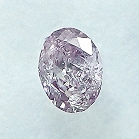 Fără preț de rezervă - 1 pcs Diamant (Colorat natural) - 0.10 ct - Oval - Fancy light purpuriu Roz - I2 - IGI (Institutul gemologic internațional) #1.0