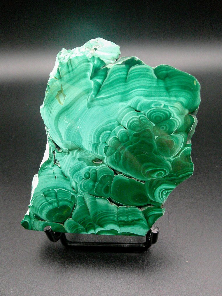 Μαλαχίτης Φέτα - Ύψος: 7.5 cm - Πλάτος: 5.5 cm- 129.7 g - (1) #1.0