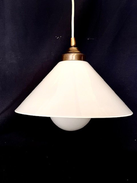 Lampada (2) - Vetro, Ottone - Due lampade a sospensione vintage. #1.0