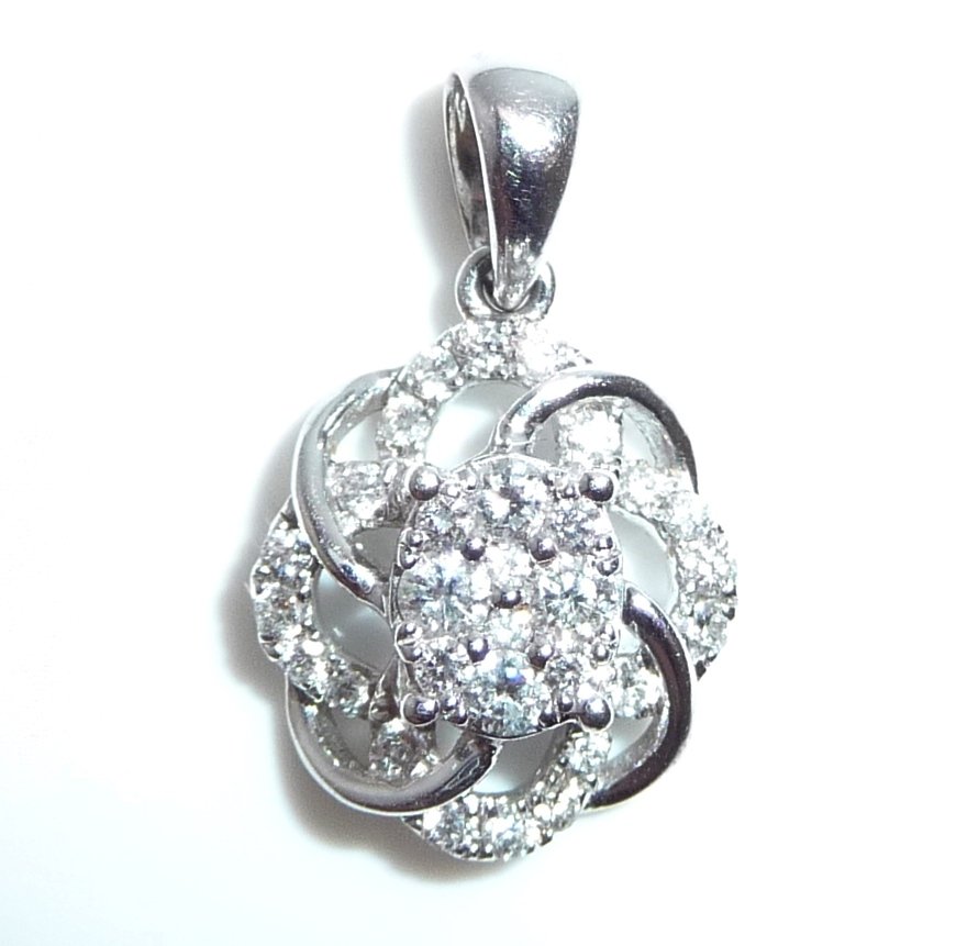 Hanger - 18 karaat Witgoud -  0.38ct. tw. Diamant (Natuurlijk)  #1.0