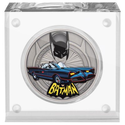 Νιούε. 2 Dollars 2021 - 1966 Batmobil - 1 Oz Silber 1 Oz (.999) mit CoA und BOX #3.2