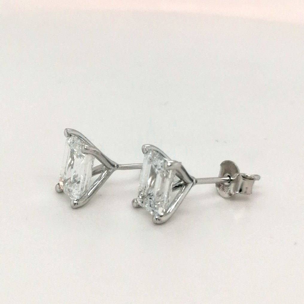 Ingen reservasjonspris - Øredobber - 14 karat Hvitt gull - 2.18ct. tw. Diamant (Lab-dyrket) - E VVS2 #4.3