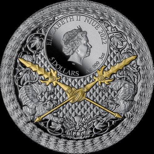 Niue. 5 Dollars 2022 Five Tiger Generals - Ma Chao , 3 Oz (.999) #3.2