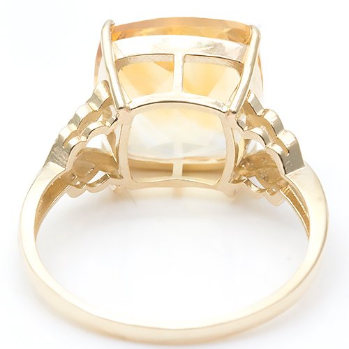 Δαχτυλίδι - 14 καράτια Κίτρινο χρυσό Κιτρίνης - Διαμάντι #4.3