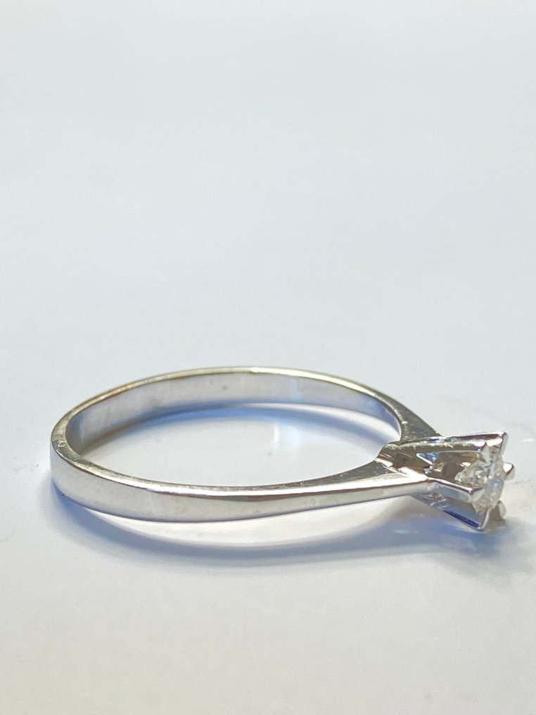 没有保留价 - 戒指 - 18K包金 白金 钻石 (天然)  #4.3