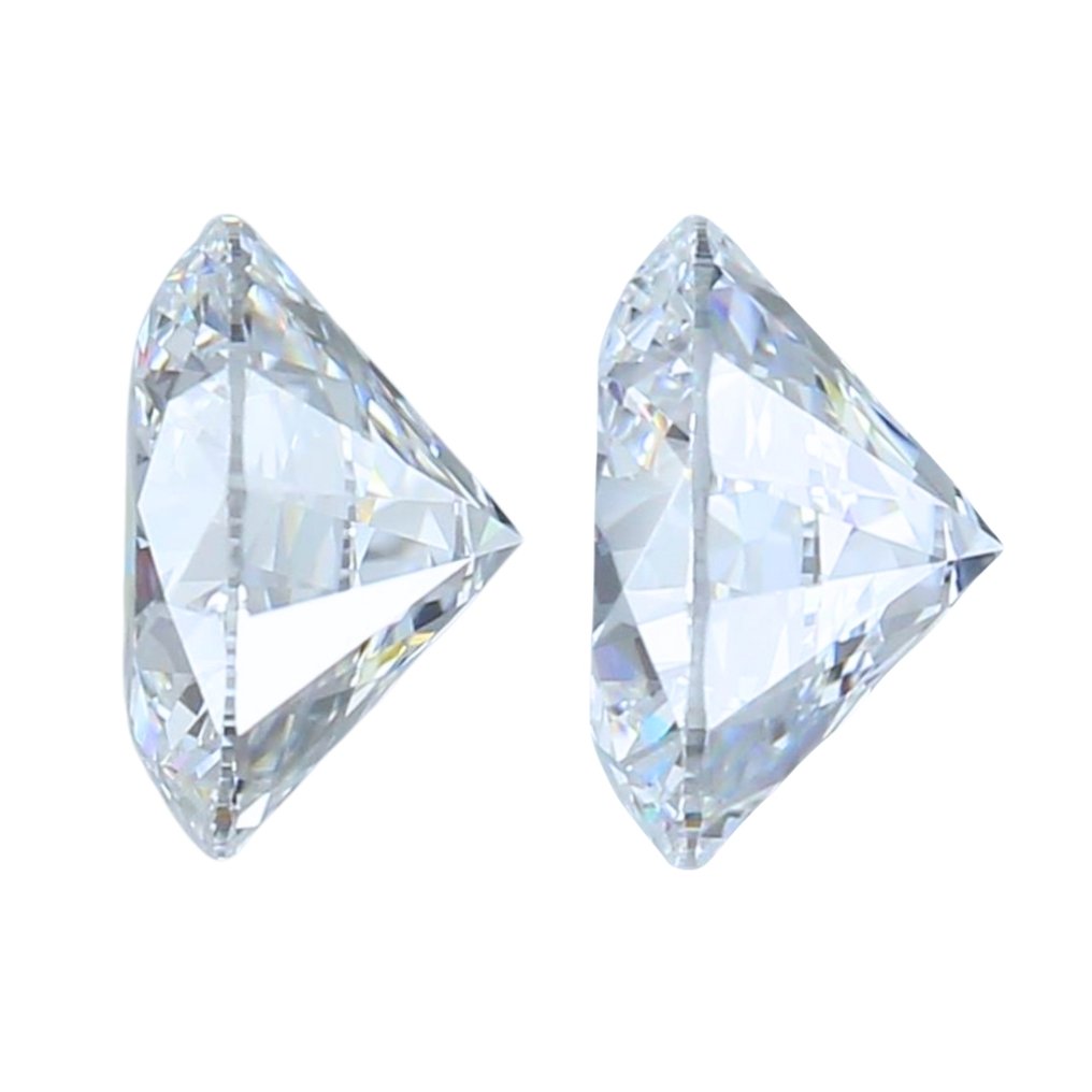 2 pcs Διαμάντι (Φυσικό) - 2.02 ct - Στρογγυλό - D (άχρωμο) - IF - International Gemological Institute (IGI) - Λαμπρό ζευγάρι με τέλεια κοπή #4.3