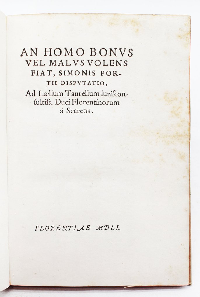 Porzio - Homo Bonus Vel Malus - 1551 #1.0