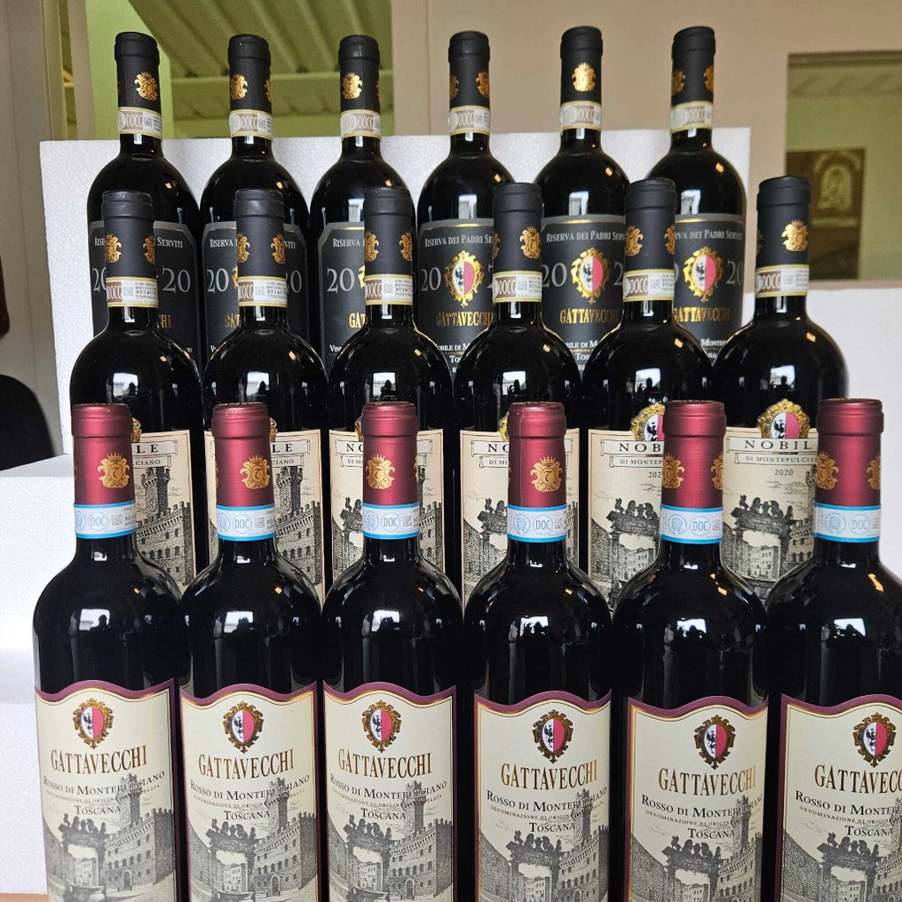 2021 Gattavecchi Vino Nobile di Montepulciano, 2020 Vino Nobile di Montepulciano Riserva & 2024 Rosso di - 托斯卡纳 - 18 Bottles (0.75L) #1.0