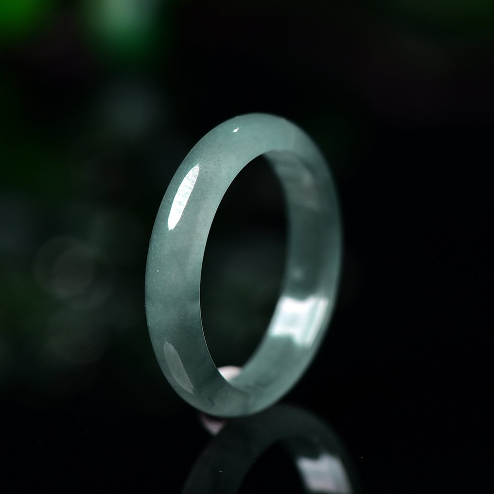 认证未处理翡翠戒指（A 级） 由一块石头细心雕刻打磨而成- 1.72 g #1.0