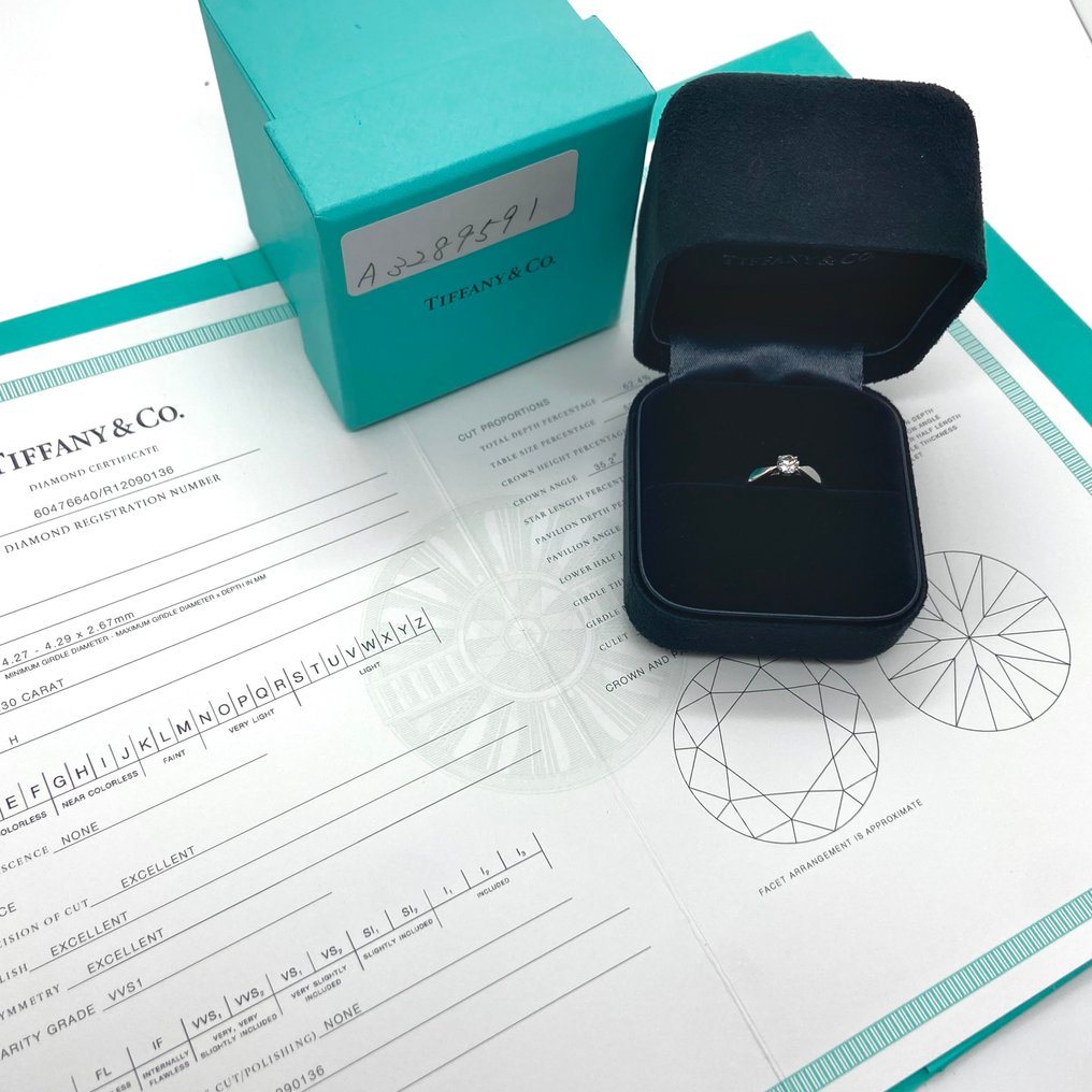 Tiffany & Co. - 戒指 - Other 白金 - 0.30ct. tw. 钻石 (天然) - 钻石 #1.0