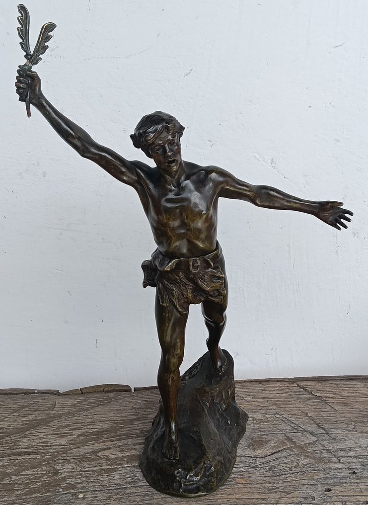 Francesco La Monaca (1882-1937) - Sculpture, Giovane Atleta - 36 cm - Bronze #4.3