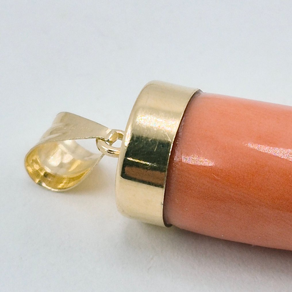 Κοράλλι - 18 καράτια - Κίτρινο χρυσό - Κρεμαστό κόσμημα - CORNO CORALLO CERASUOLO #3.2