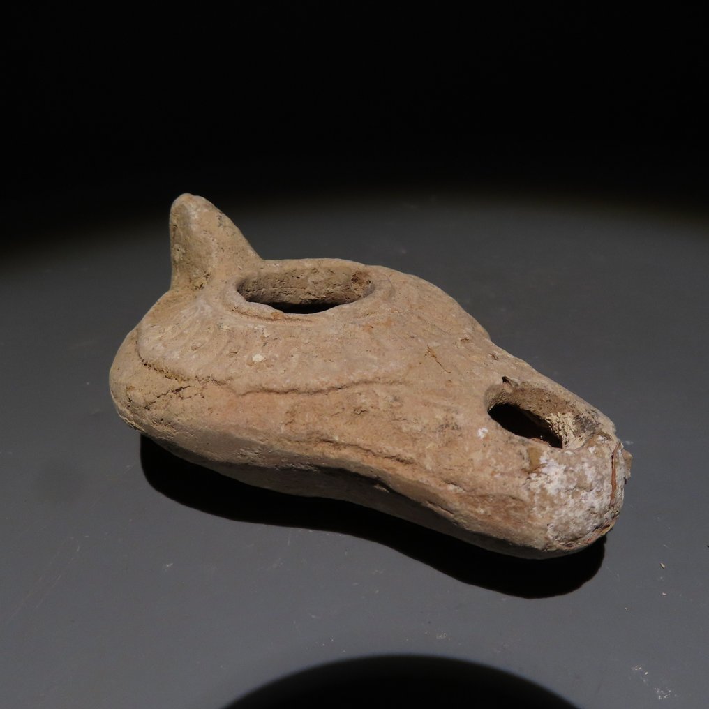 Byzantine Terracotta Oil Lamp. 4th-7th century AD. 8.5 cm length.  (No Reserve Price) #1.0