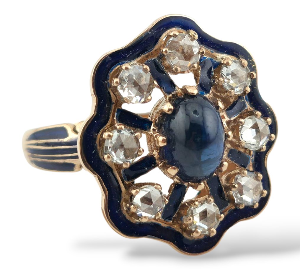 Σετ κοσμημάτων 3 τεμαχίων - 14 καράτια Κίτρινο χρυσό, Συλλογή σκουλαρίκια και δαχτυλίδι από την Βασιλική Ρωσική Περίοδο, 56k (14k) χρυσό και διαμάντια -  3.60ct. tw. Διαμάντι (Φυσικό)  #3.2