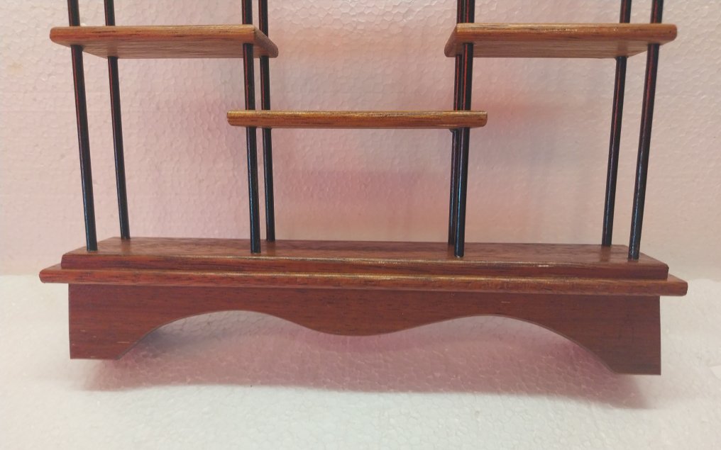 Stand - Small hardwood shelf, etagere for figurines, sculpture, snuff bottle. #4.3