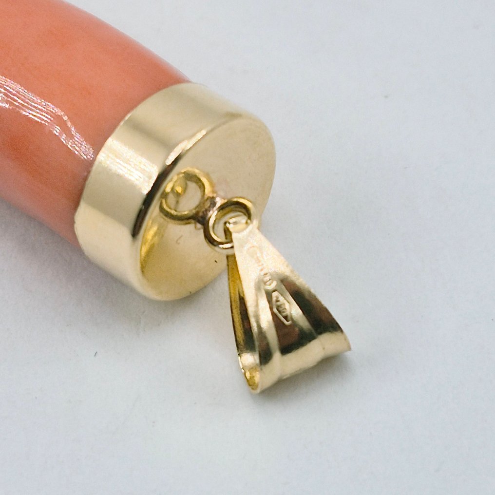 Κοράλλι - 18 καράτια - Κίτρινο χρυσό - Κρεμαστό κόσμημα - CORNO CORALLO CERASUOLO #4.3