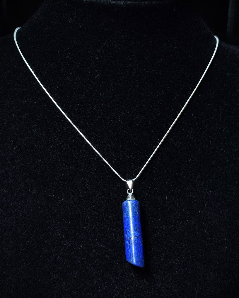 Nessun prezzo di riserva, ciondolo molto bello e di alta qualità in oro reale, lapislazzulo, collana - Collana con ciondolo #2.1