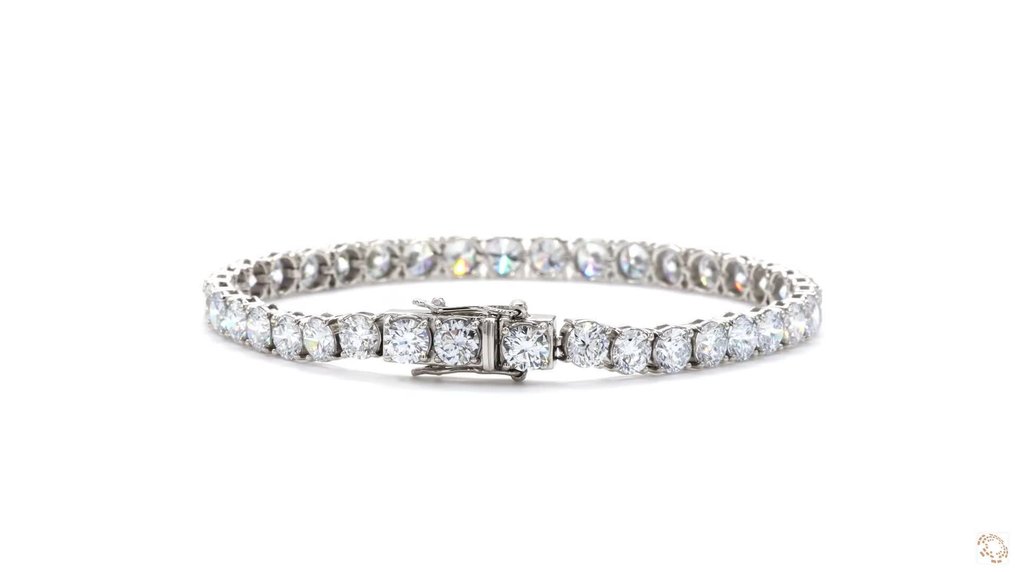 没有保留价 - 手镯 - 18K包金 白金, 白金 -  10.05ct. tw. 钻石 (实验室培育) #3.2