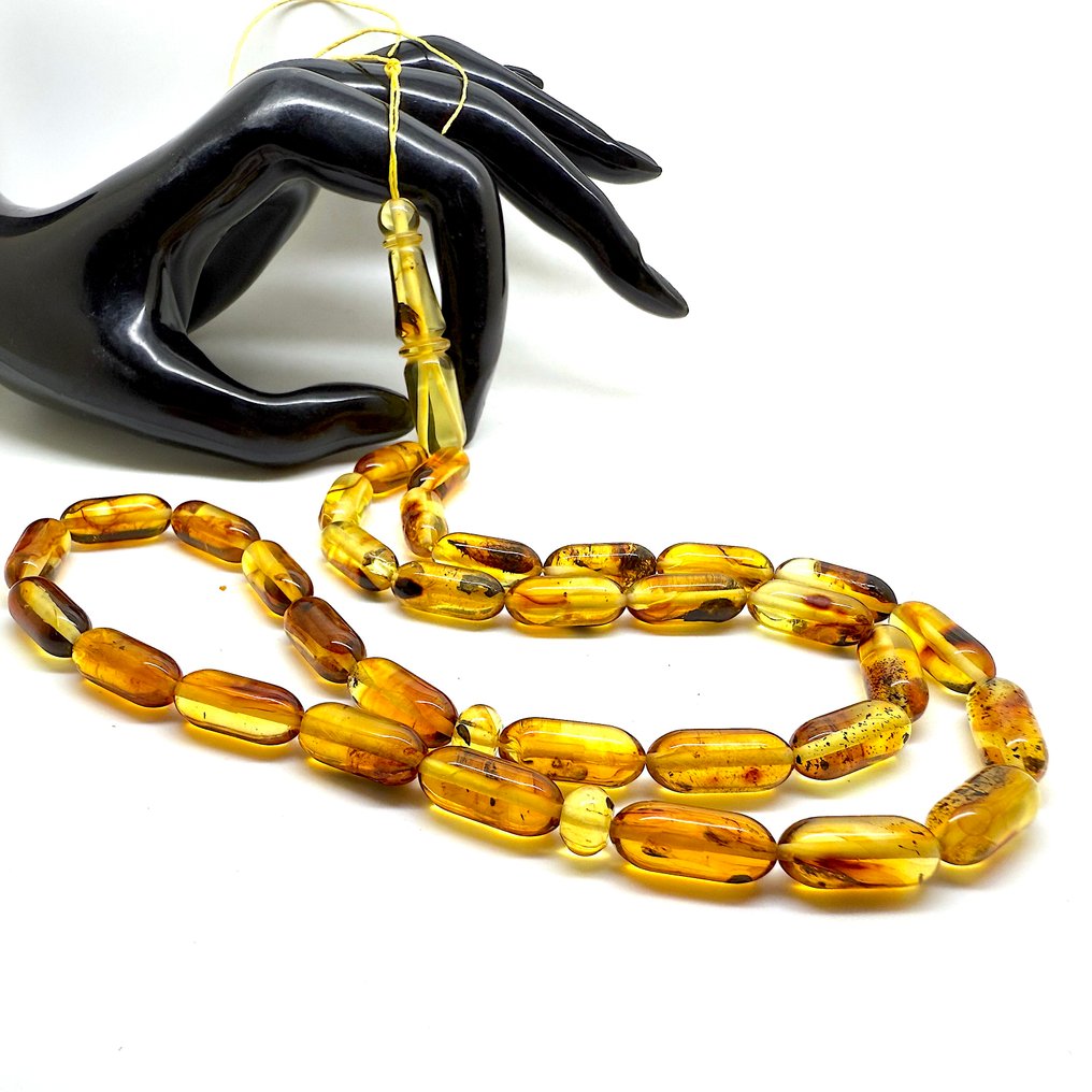 Τεσμπίχ από φυσικό βαλτικό κεχριμπάρι, προσευχητικά κομποσκοίνια, με ολόκληρους λίθινους κόμπους. - Κεχριμπάρι - Succininte #1.0