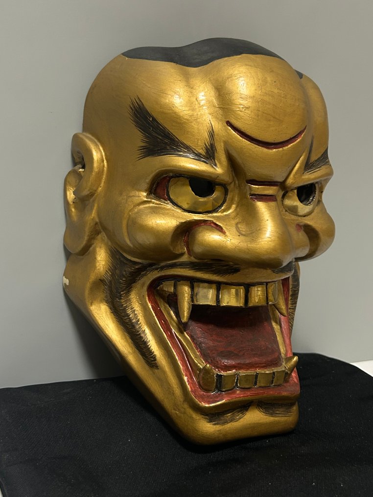 Noh面具 - 木, 高品质木雕能剧面具 - 狮子口 - Shishiguchi獅子口 #1.0