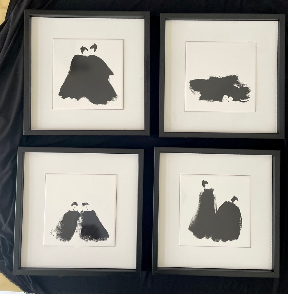 Kiasmo - Vincenzo D'Alba - Κορνίζα (4)- Μικρά τετράγωνα - Ξύλο, Αγγειοπλαστική - συλλογή χαϊκού #1.0