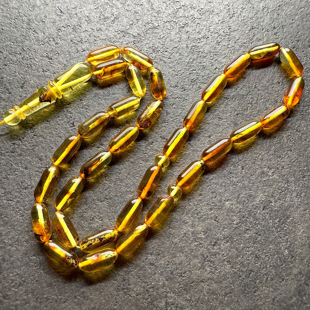 Τεσμπίχ από φυσικό βαλτικό κεχριμπάρι, προσευχητικά κομποσκοίνια, με ολόκληρους λίθινους κόμπους. - Κεχριμπάρι - Succininte #2.1