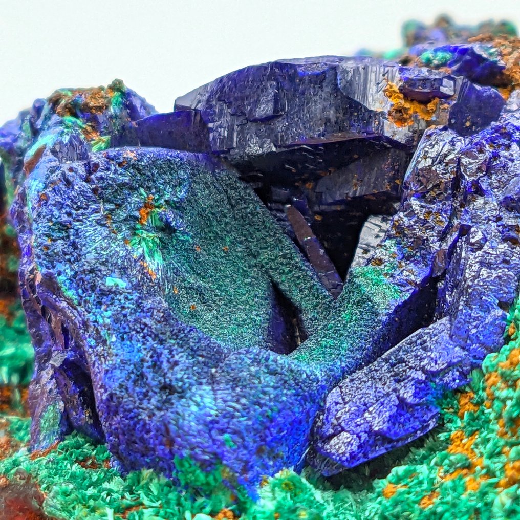 Large pseudomorphosis of azurite in malachite, very rare Crystals on matrix - Height: 60 mm - Width: 50 mm- 130 g #4.3