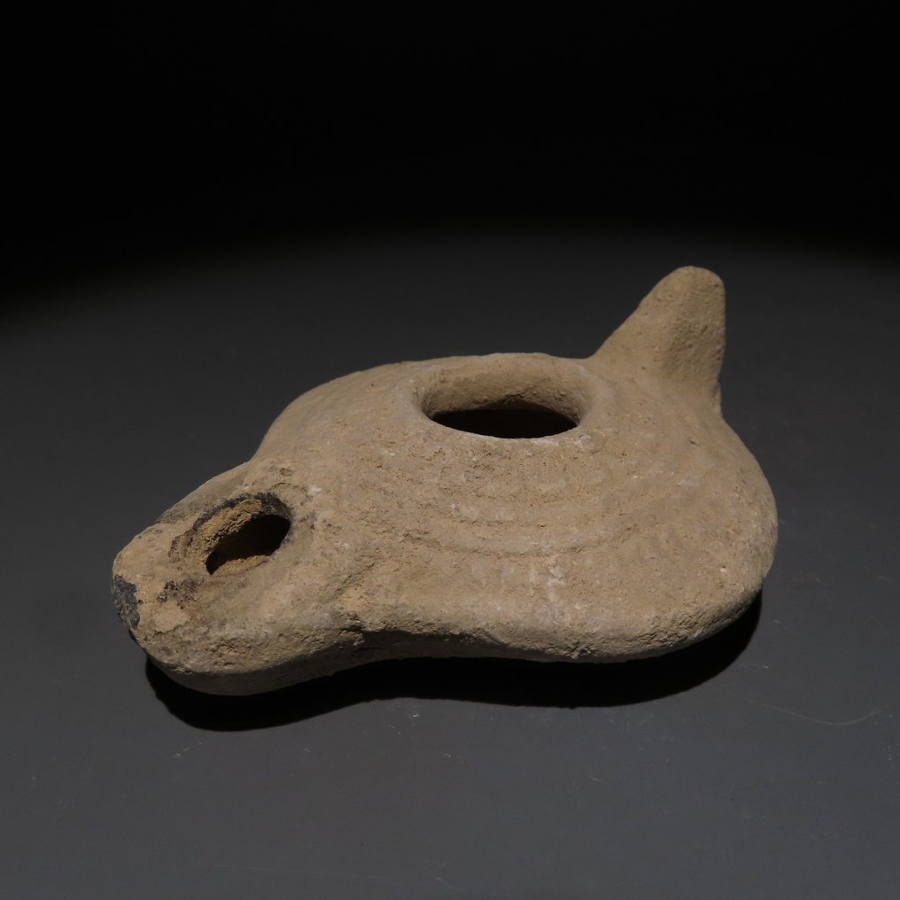 Byzantine Terracotta Oil Lamp. 4th-7th century AD. 9 cm length.  (No reserve price) #2.1