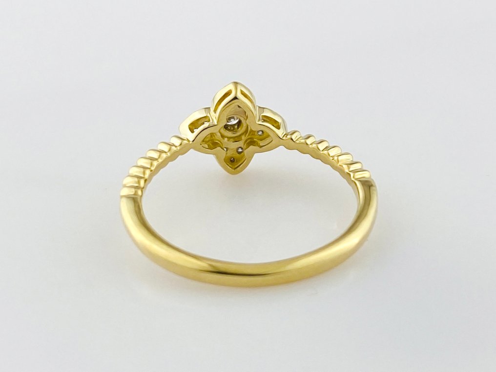 Sormus - 14 kt. Keltakulta -  0.10ct. tw. Timantti (Luonnollinen)  #3.2