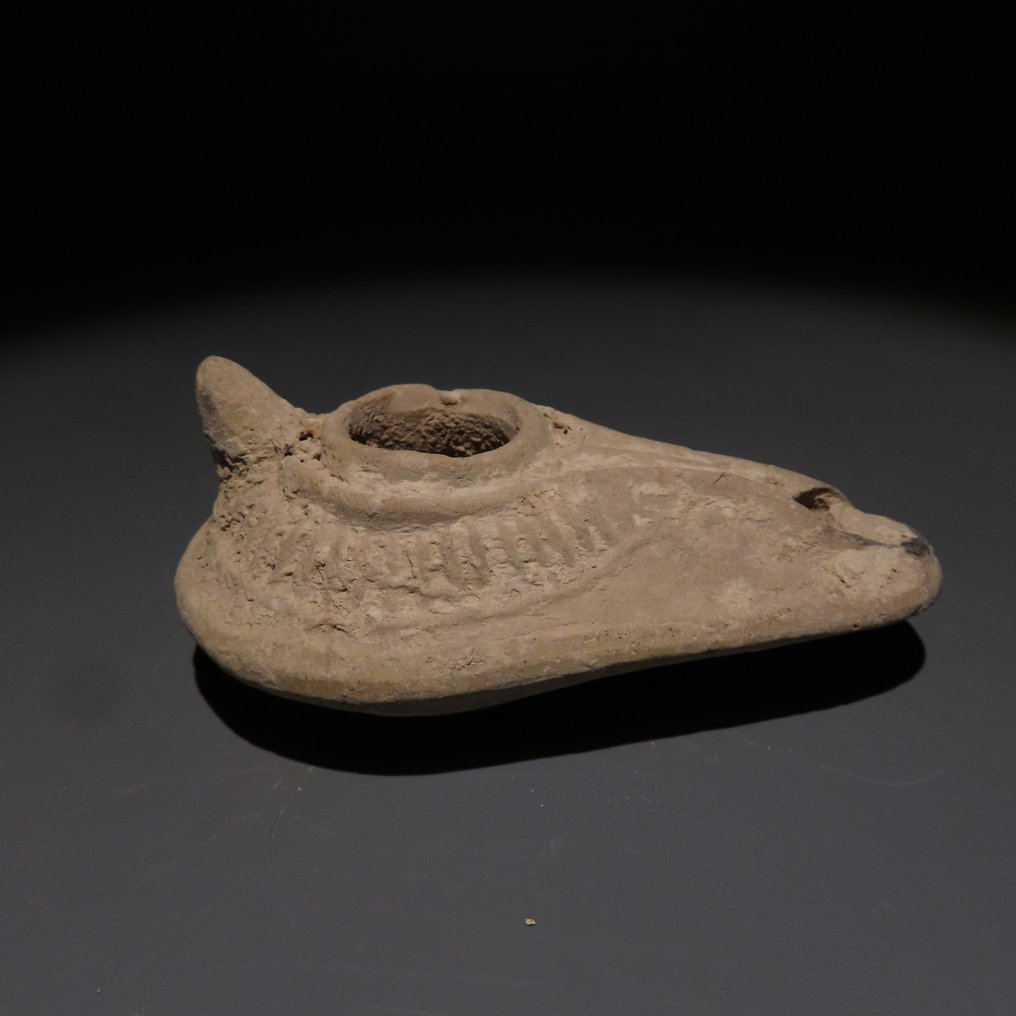 Byzantine Terracotta Oil Lamp. 4th-7th century AD. 9.5 cm length.  (No reserve price) #3.2