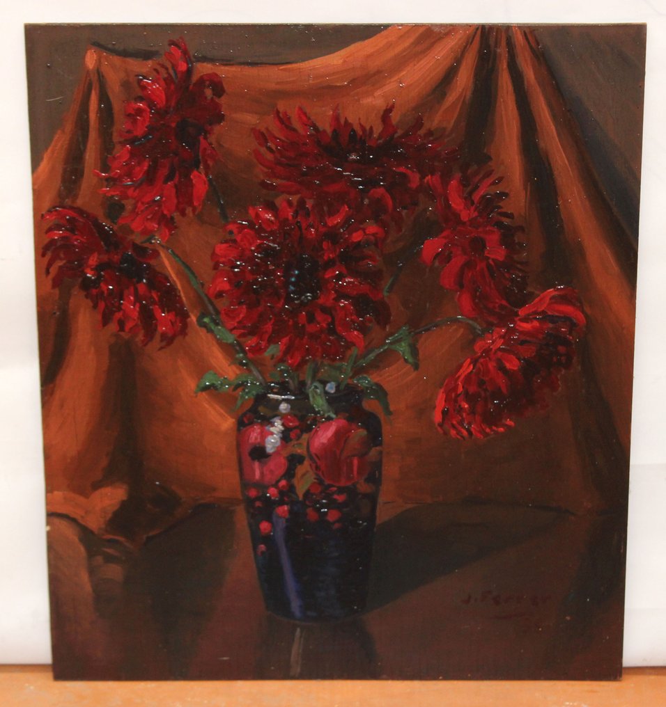 Juan Ferrer Carbonell (1892-1985) - Bodegón de crisantemos #1.0