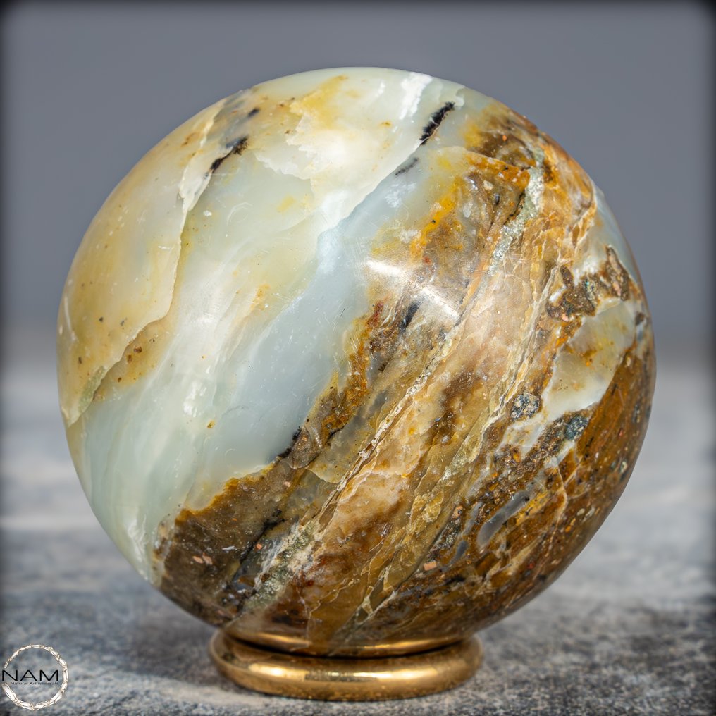 稀有天然蓝色欧泊球体 来自秘鲁- 228.64 g #1.0