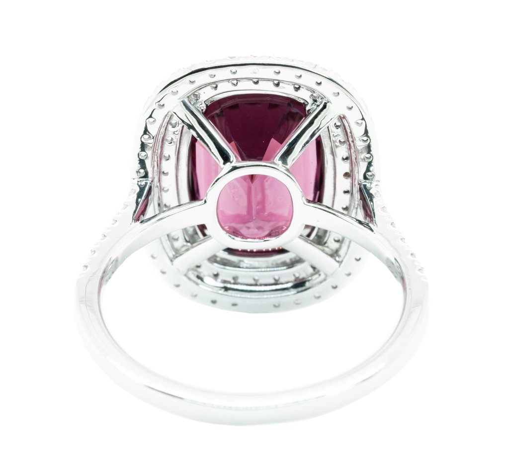 Sormus - 14 kt. Valkokulta, Rich Red (Ei lämpöä) -  6.63ct. tw. Spinelli - Timantti - 0.55ct #3.2