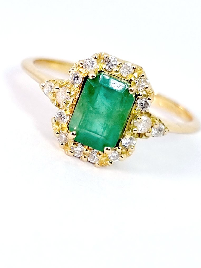 Gyűrű - 18 kt. Sárga arany Smaragd - Gyémánt #3.2
