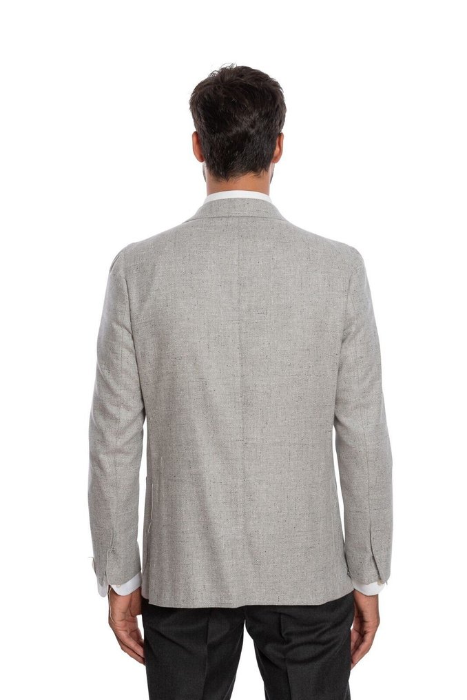 RRP 2050€ LUIGI BORRELLI "FIRENZE" Hand-Sewn Light Gray Jacket Donegal Wool - 54 IT - Jacke - Nyt med labels #1.0