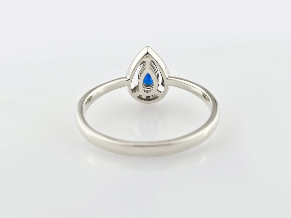 Bague - 14 carats Or blanc -  0.30ct. tw. Saphir - Diamant #4.3