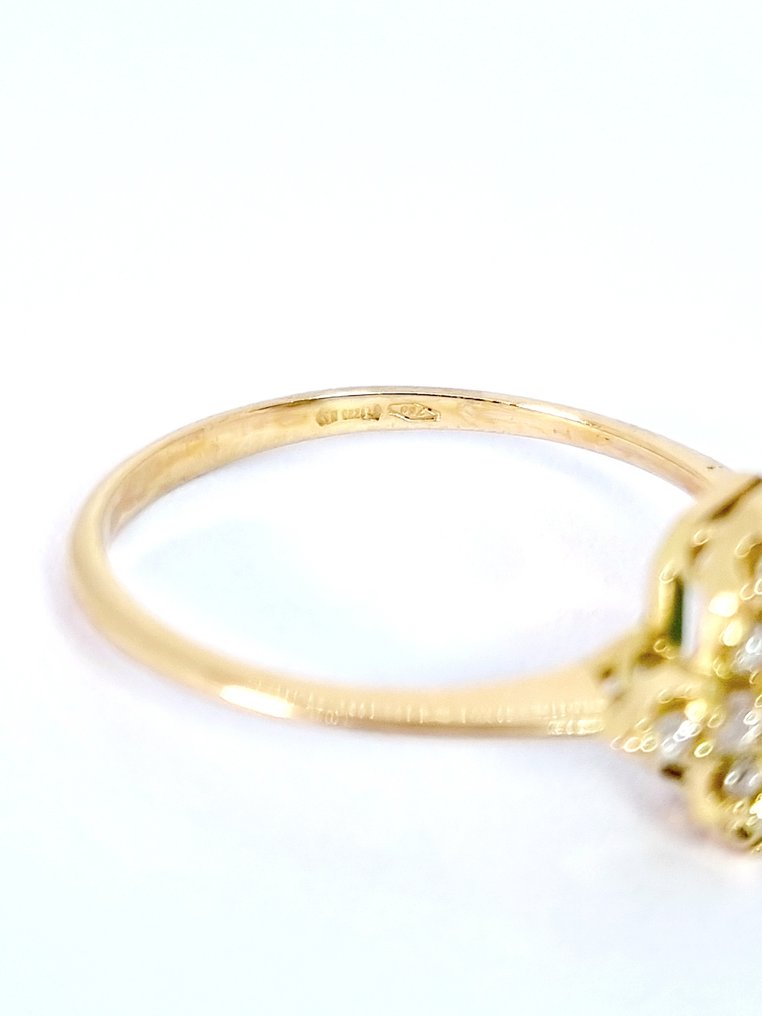 Gyűrű - 18 kt. Sárga arany Smaragd - Gyémánt #4.3