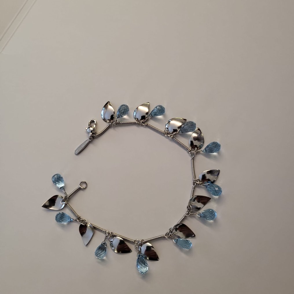 Marco Bicego - Μπανγκλ - 18 καράτια Λευκός χρυσός Τοπάζιο - Ακουαμαρίνης #1.0