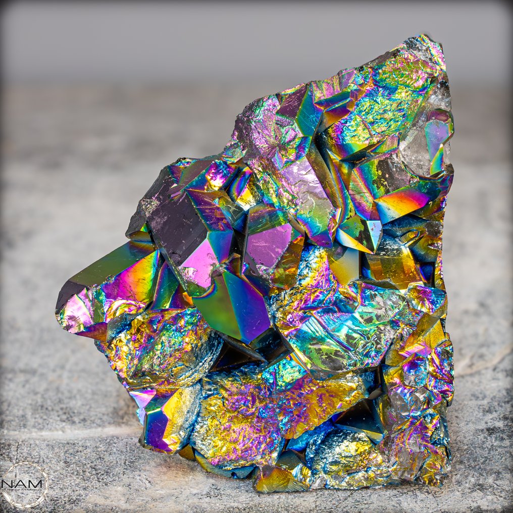 Sjældne, smukke Aura-amethyster. Geode- 834.65 g #3.2