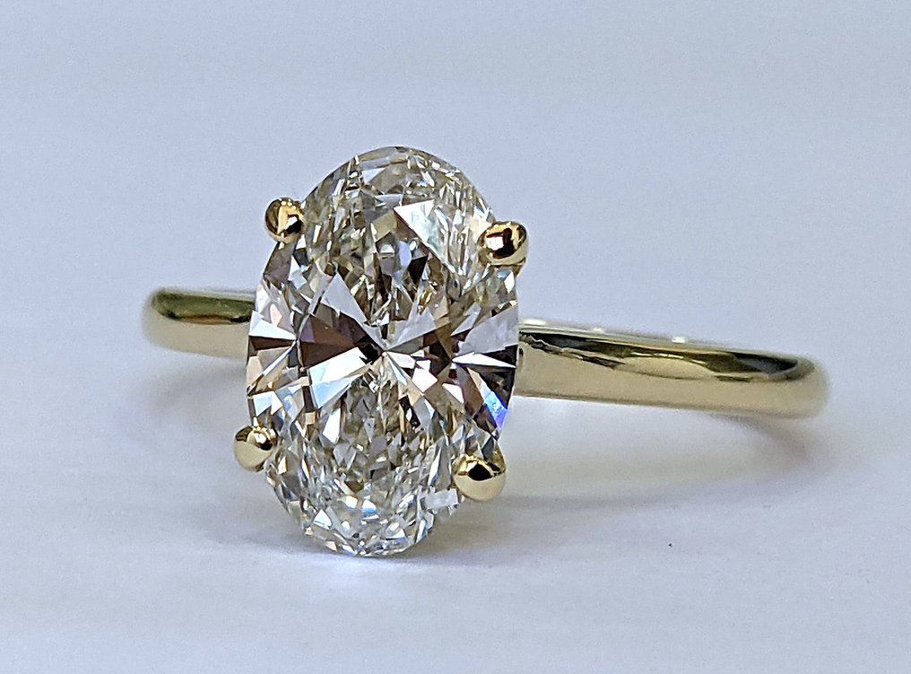 没有保留价 - 订婚戒指 - 18K包金 黄金 -  2.05ct. tw. 钻石 (实验室培育) - E VVS2 IGI #3.2