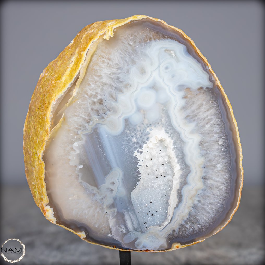 Geode di calcedonio e agata con taglio naturale In esposizione- 994.13 g #1.0