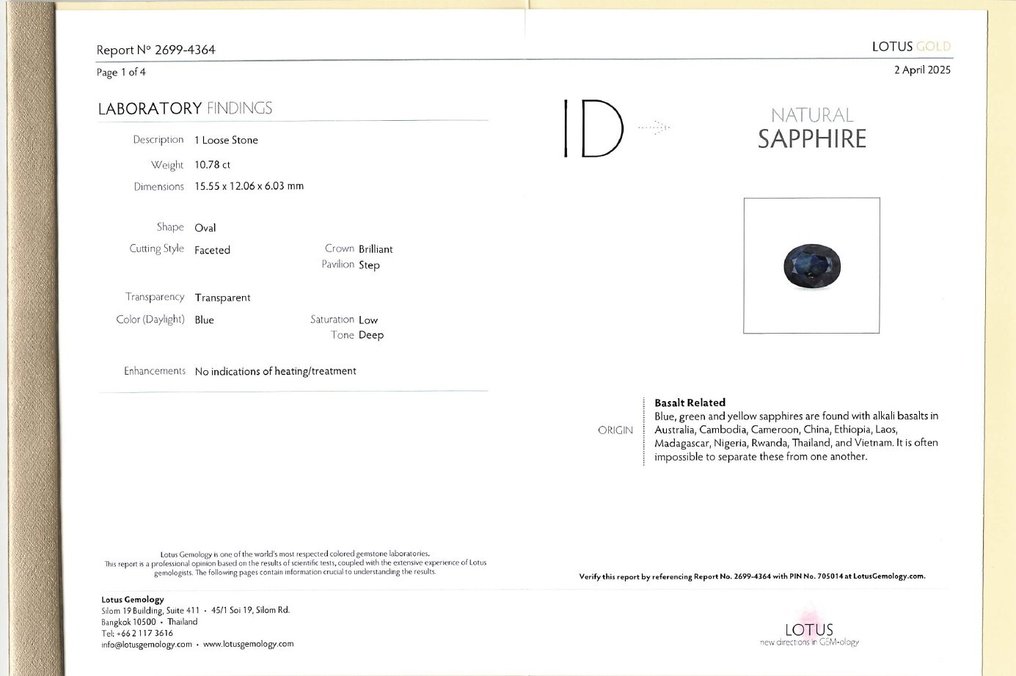 Sem preço de reserva - Anel - 14 K Ouro branco, Deep Blue (Sem Calor) -  10.78ct. tw. Safira - Diamante - 0,31 ct - VS #4.3