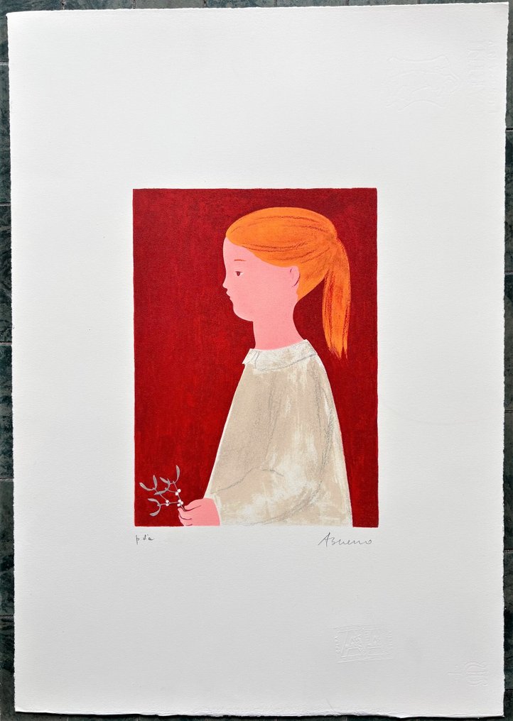 Antonio Bueno (1918-1984) - Ragazza con il vischio #1.0