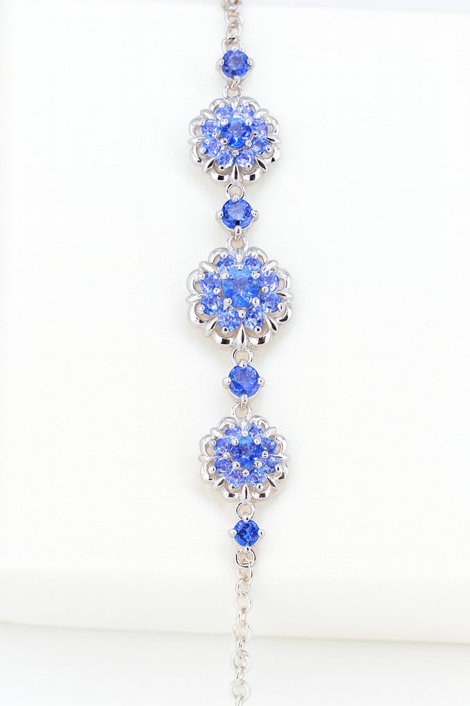 沒有保留價 - 手鈪 鍍金 坦桑石 - 18克拉金镀层 #2.1