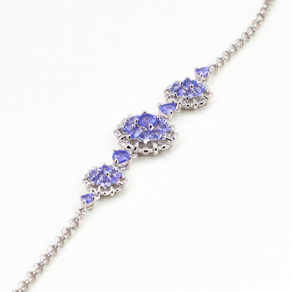 沒有保留價 - 手鈪 鍍金 坦桑石 - 18克拉金镀层 #1.0