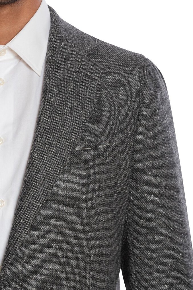 RRP 2050€ LUIGI BORRELLI "FIRENZE" Hand-Sewn Gray Jacket Sport Coat Donegal Wool - 54 IT - Jacket - New with tags #3.2