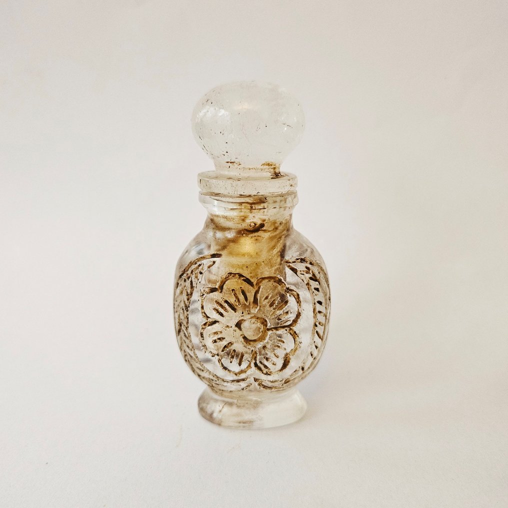 Αρχαία Κινέζικη Κρύσταλλος βράχου Σπάνιος κάτοχος ελαίου αρωμάτων / φιαλίδιο - 82 mm #1.0