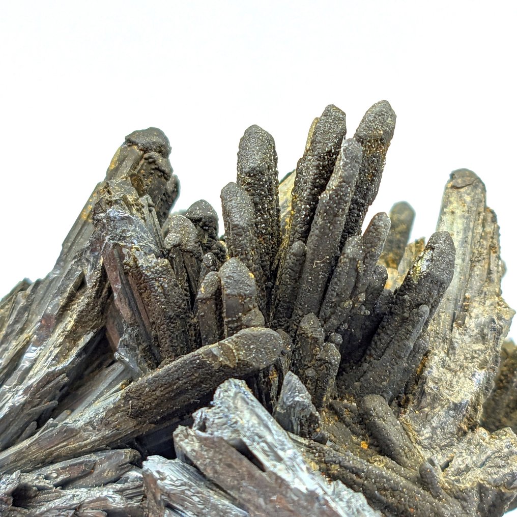 ANTIMONY SPADES, IRIDESCENT in BLUE, Romania Crystals on matrix - Height: 63 mm - Width: 48 mm- 137 g #1.0