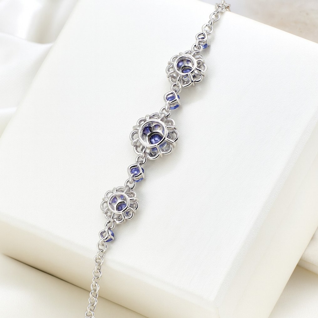 沒有保留價 - 手鈪 鍍金 坦桑石 - 18克拉金镀层 #3.2